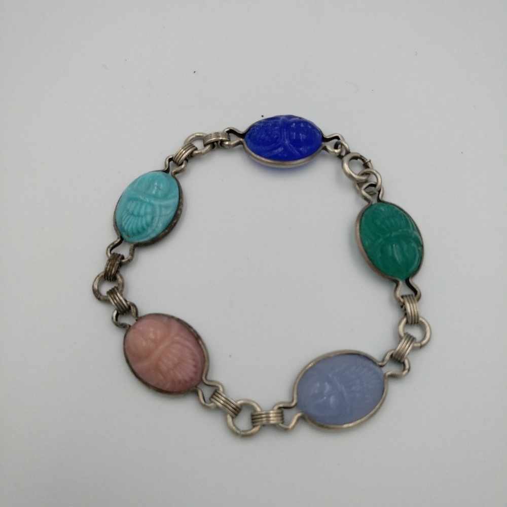 Sterling and glass bracelet